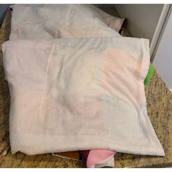 Vtg 1970s HANDMADE QUILT app 69"x77" Twin? Boho Hippie Textured Bright Squares - Picture 3 of 12